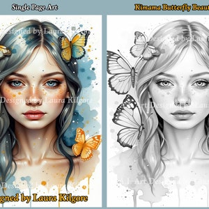 Butterfly Beauty Greyscale Coloring Page for Adults (PDF)