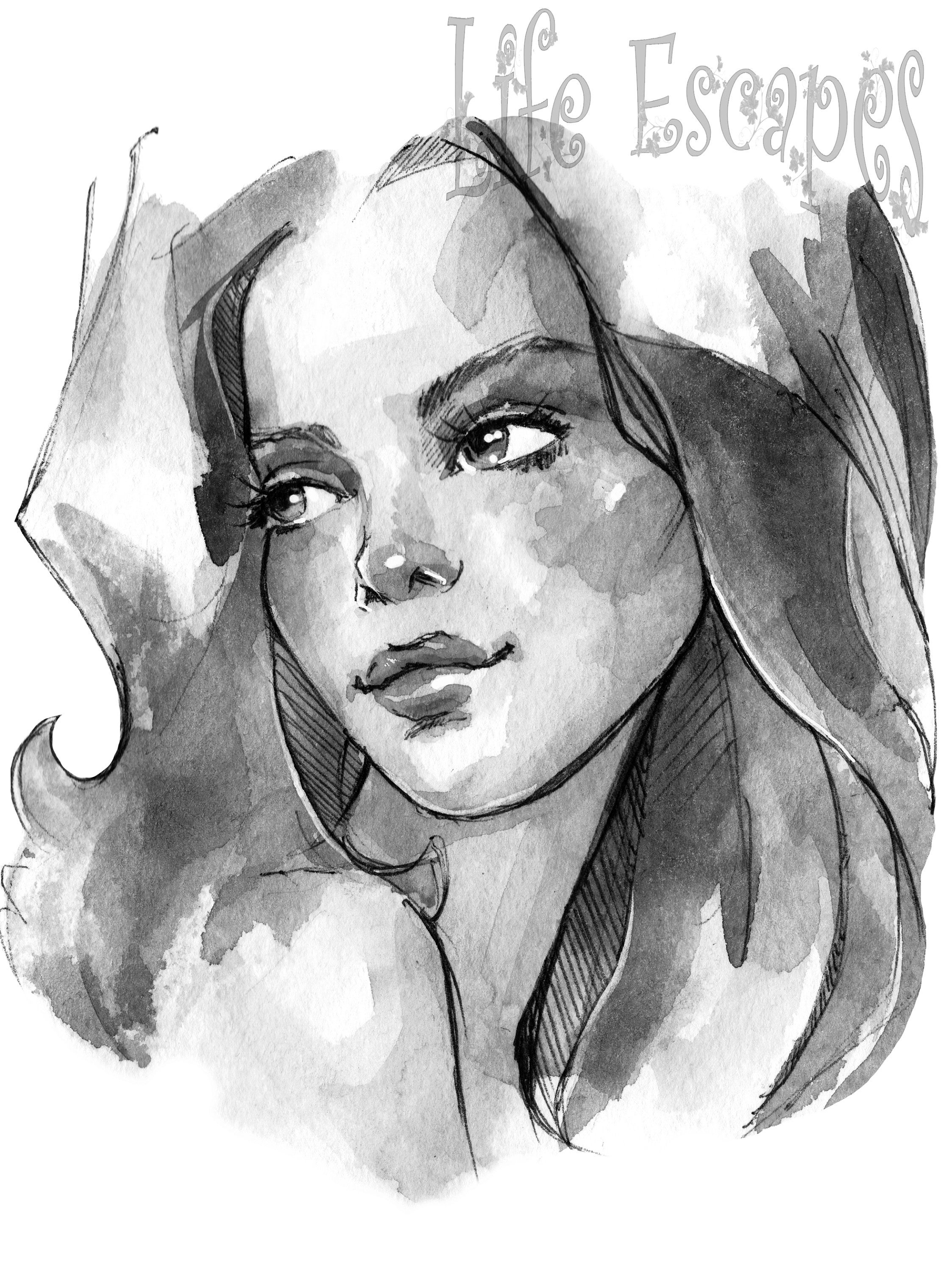 Portraits Watercolor Adult Coloring Book 10 Page Coloring | Etsy