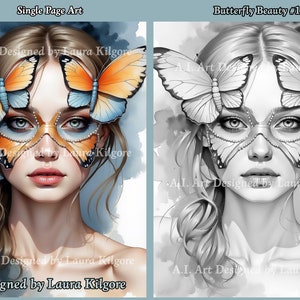 Butterfly Beauty Coloring Page: Greyscale Art for Adults (PDF)