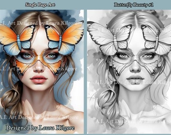 Kleurplaat Butterfly Beauty: kunst in grijstinten voor volwassenen (pdf)