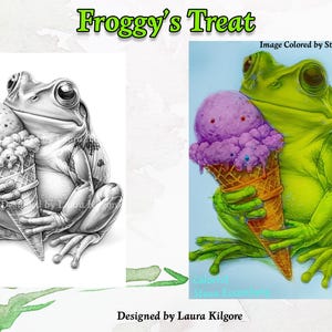 Foggy&#39;s Treat Single Page Coloring in Greyscale for Adults in High Resolution 8.5 x 11 instant download printable PDF with Guide