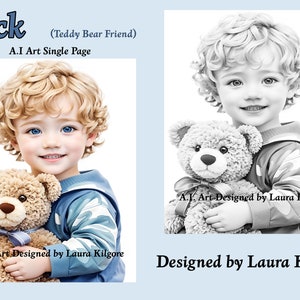 Jack and Teddy Bear Coloring Page (PDF)