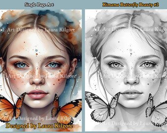 Kleurplaat Butterfly Beauty grijstinten voor volwassenen (pdf)