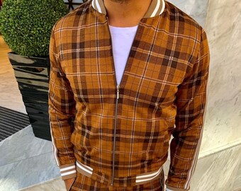 Chándal a la moda para hombre, traje deportivo masculino de marca, sudadera  a cuadros con cremallera y pantalones de chándal, conjunto de 2 piezas,  2020|Conjuntos para hombres| - AliExpress