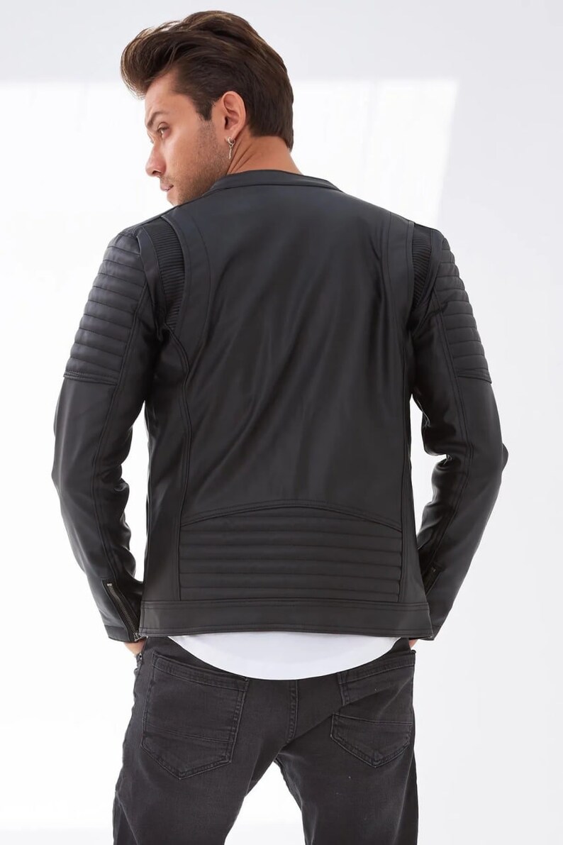 Mens Eco Leather Jacket/black Mens Jacket/black Friday Etsy