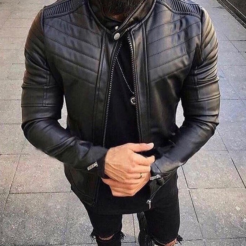 Mens Eco Leather Jacket/black Mens Jacket/black Friday Etsy
