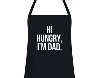 Hi Hungry I’m Dad Apron – Funny Multicolor Cooking Apron for Men – BBQ Apron Gift for Dad, Husband, Father’s Day, Birthday Kitchen Gift