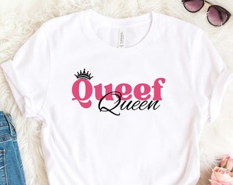 Maglietta divertente Queef Queen - Maglietta grafica da donna, regalo per la regina dello yoga, maglietta divertente