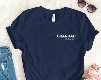 Personalized Grandad Est. 2024 T-Shirt, Funny Grandfather Gift