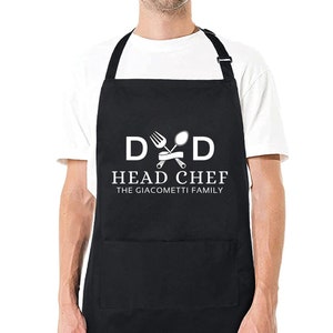 Personalised Father&#39;s BBQ Apron – Head Chef Design – Great for Birthdays & Father’s Day