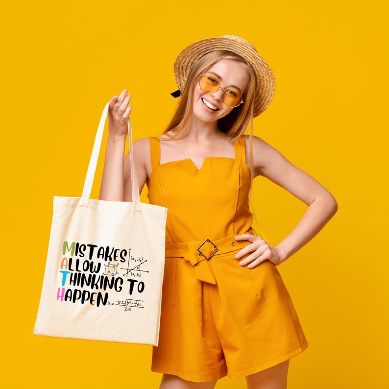 Math Tote Bag Design Example Geometric Math Teacher Tote Bag - Women's Gift | Stylish Math Teacher ...