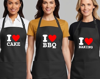 Personalized "I Love" Apron | Custom Cooking, Baking, BBQ Gift