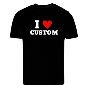Custom Text Shirt, Personalized Unisex Crew Neck Tee Black