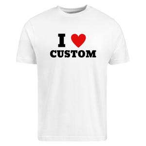 Custom Text Shirt, Personalized Unisex Crew Neck Tee White