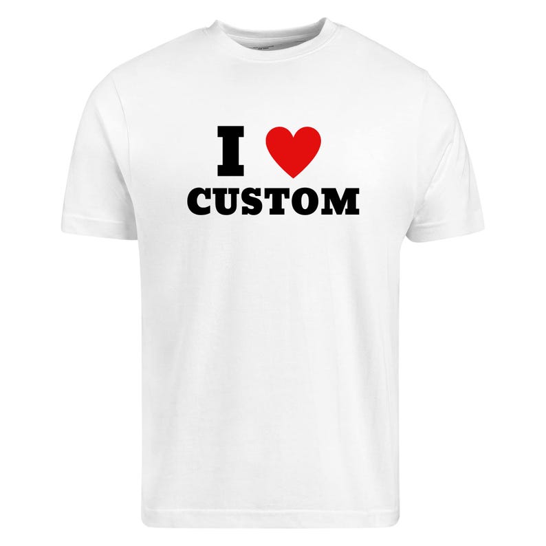 Custom Text Shirt, Personalized Unisex Crew Neck Tee White
