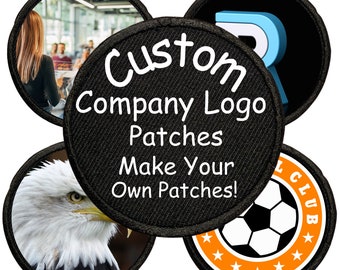 Parches personalizados con el logotipo de la empresa, para planchar o coser (8 cm)