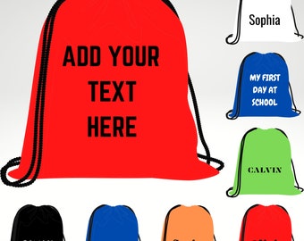 Personalized Drawstring Bag: Custom Name, Kids Sports Sack