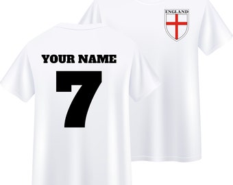 Personalized England Football T-Shirt, Sports Fan Gift