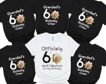 Custom Photo Grandad’s 60th Birthday T-Shirt: Personalized Family Crew Outfits with Face Print