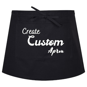personalised apron with pocket print any name text or logo short waist half apron Bar Pub Apron for Women Men with Cooking apron waitress