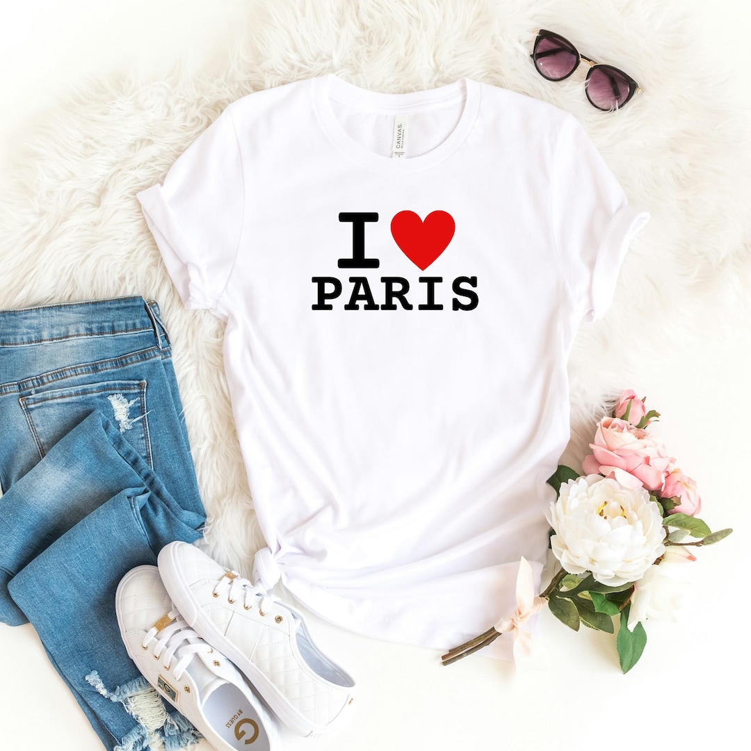 I Love Paris T-shirt, Heart Design, France Souvenir - Etsy