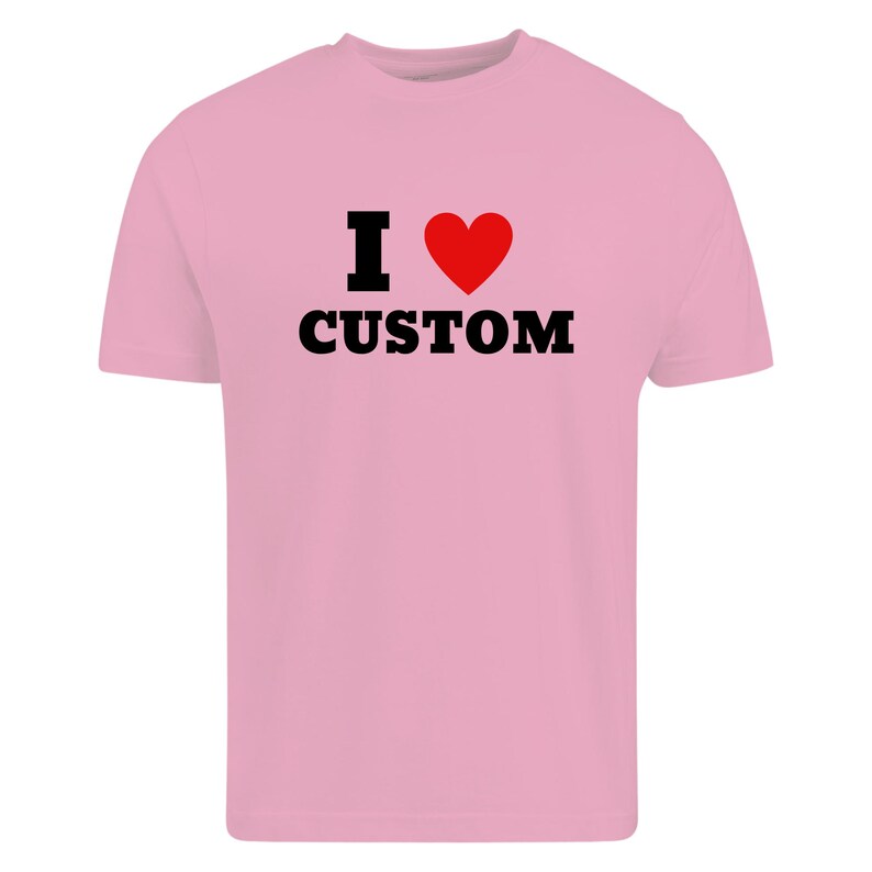 Custom Text Shirt, Personalized Unisex Crew Neck Tee Pink