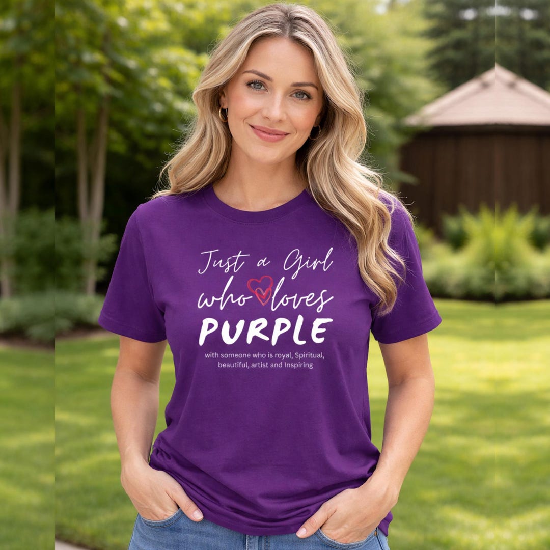 Just a Girl Who Loves Purple T Shirt for Women, Inspirational and