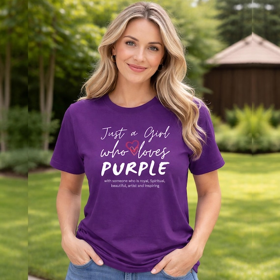 Just a Girl Who Loves Purple T Shirt for Women, Inspirational and