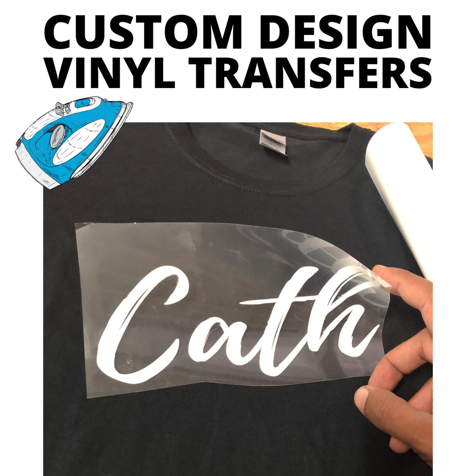 Custom Iron on Transfers Vinyl Decals Personalized Heat for Etsy UK