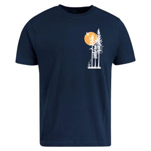 nature t shirt
forest sunset shirt
minimalist outdoor tee
pine tree shirt
adventure graphic tee
sun and trees design
hiking lover gift
camping shirt
national park style
bird silhouette shirt
sunset nature shirt
mountain life clothing
eco inspired t shirt