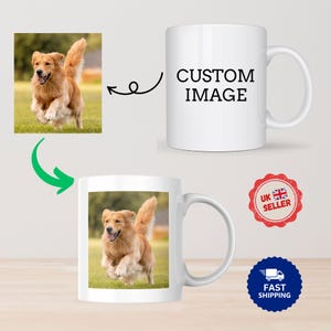 Mugs personnalisés - Ajoutez votre photo et votre texte | Idée cadeau unique pour toute occasion Mug personnalisé, anniversaire, cadeau de Saint-Valentin, cadeau pour lui