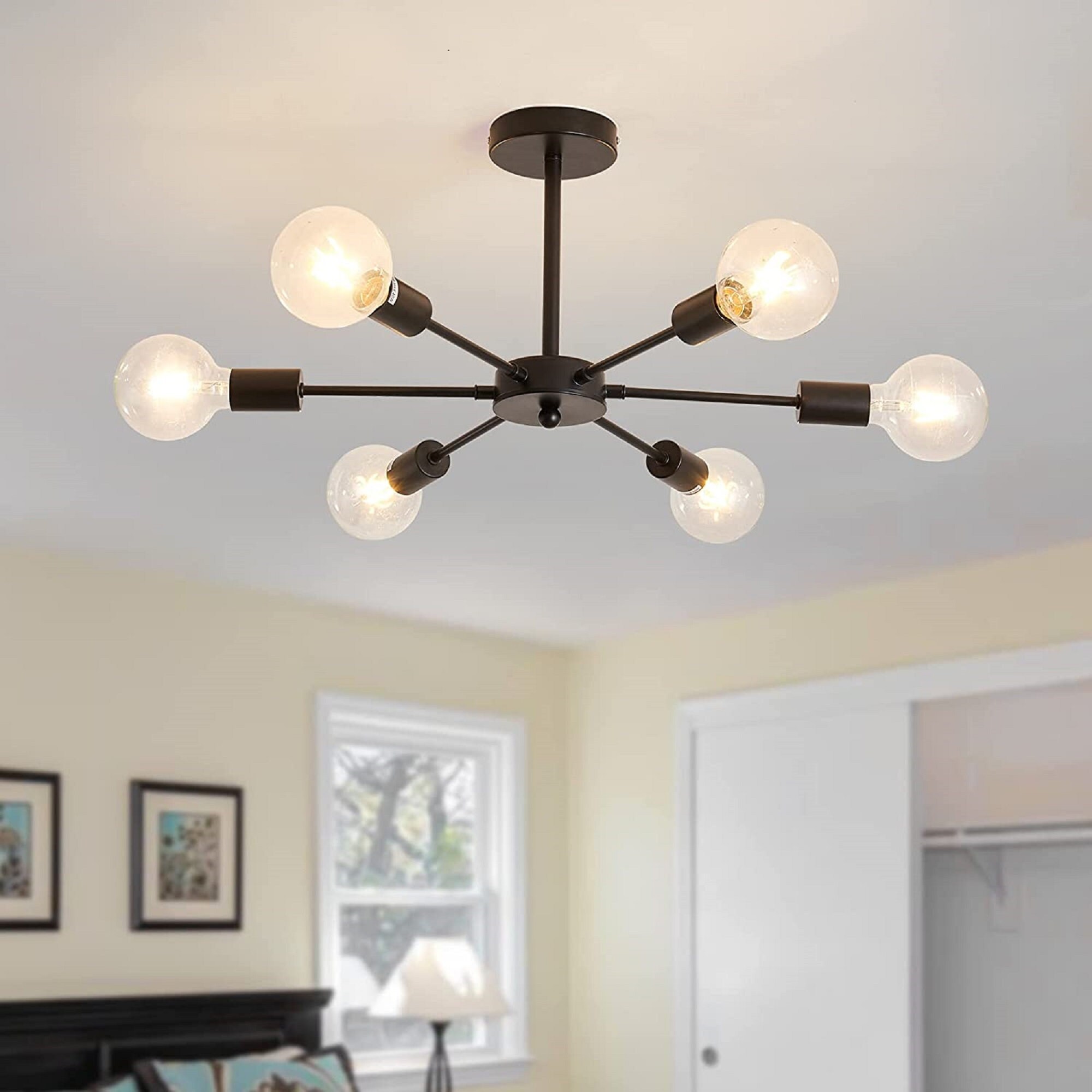 Industrial 6 Light Handmade Chandelier Ceiling Lamp Socket Etsy