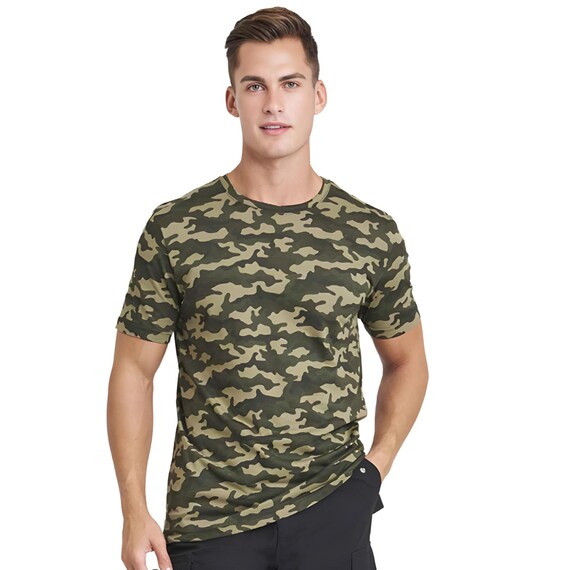 Camiseta de camuflaje personalizada, camiseta de camuflaje para