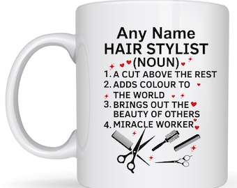 Personalized Hair Stylist Coffee Mug – Custom Name Gift