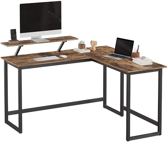 New Large Industrial Vintage Corner Desk Computer New Large Industrial Vintage Corner, Shabby Chic Corner Computer Desk