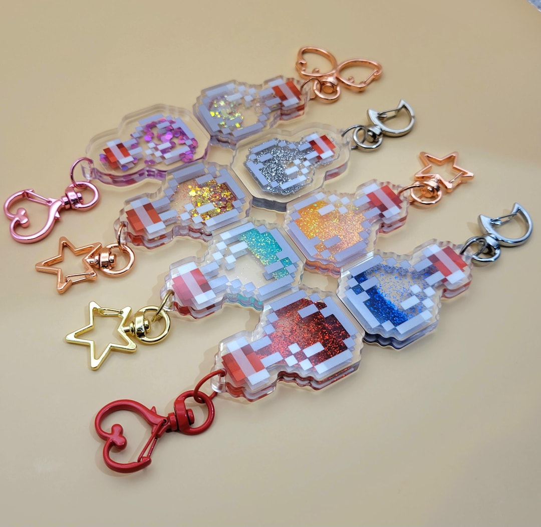 MC Potion Glitter Quicksand Shaker Keychain - Etsy