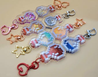 MC Potion Glitter Quicksand Shaker Keychain - Etsy