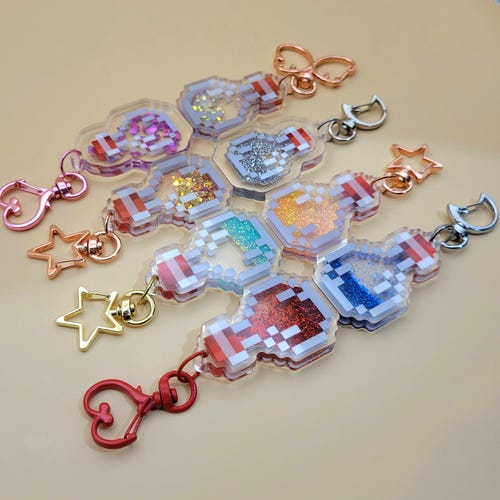 MC Potion Glitter Quicksand Shaker Keychain - Etsy