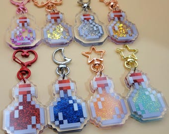 MC Potion Glitter Quicksand Shaker Keychain