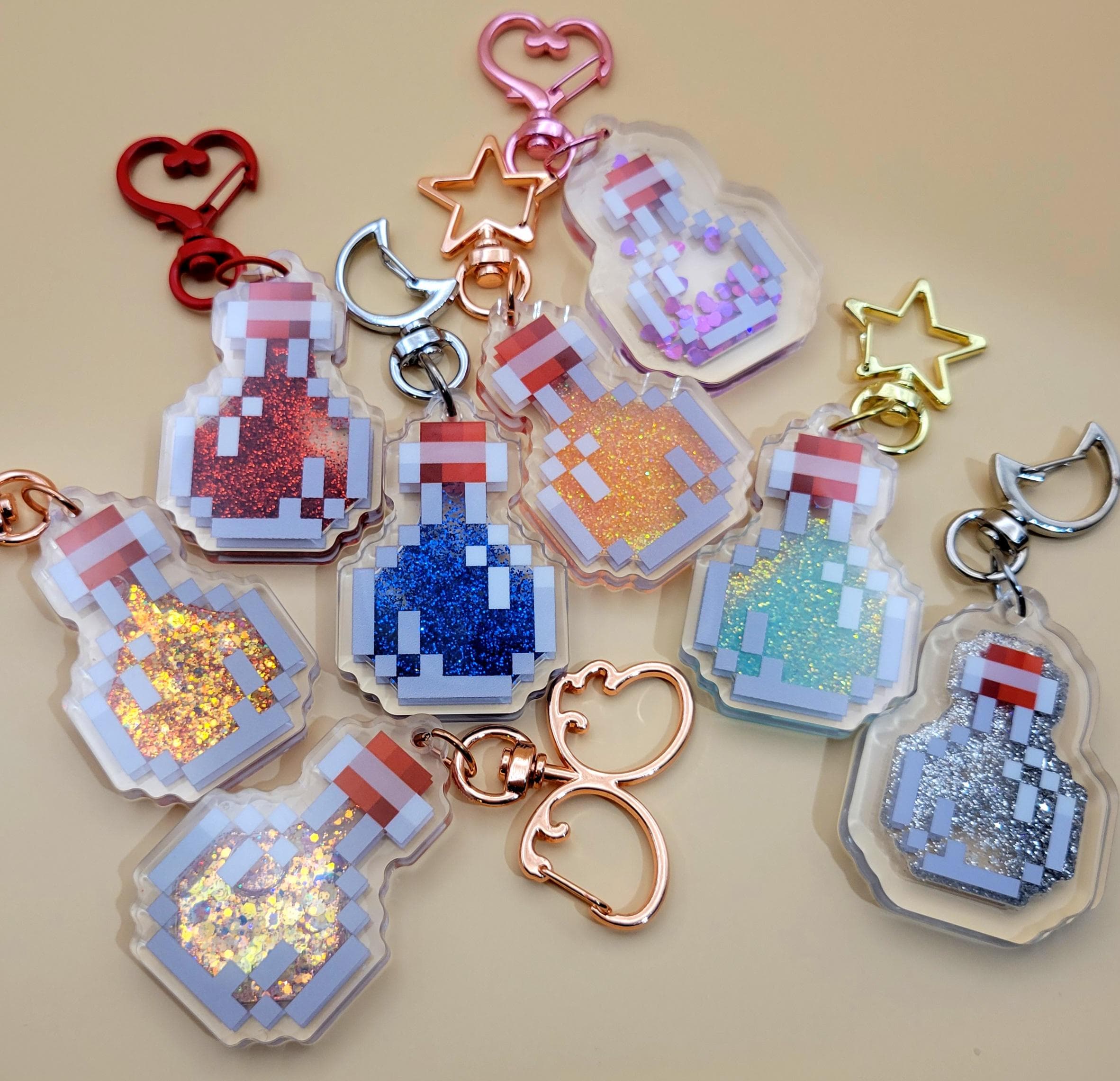 MC Potion Glitter Quicksand Shaker Keychain - Etsy