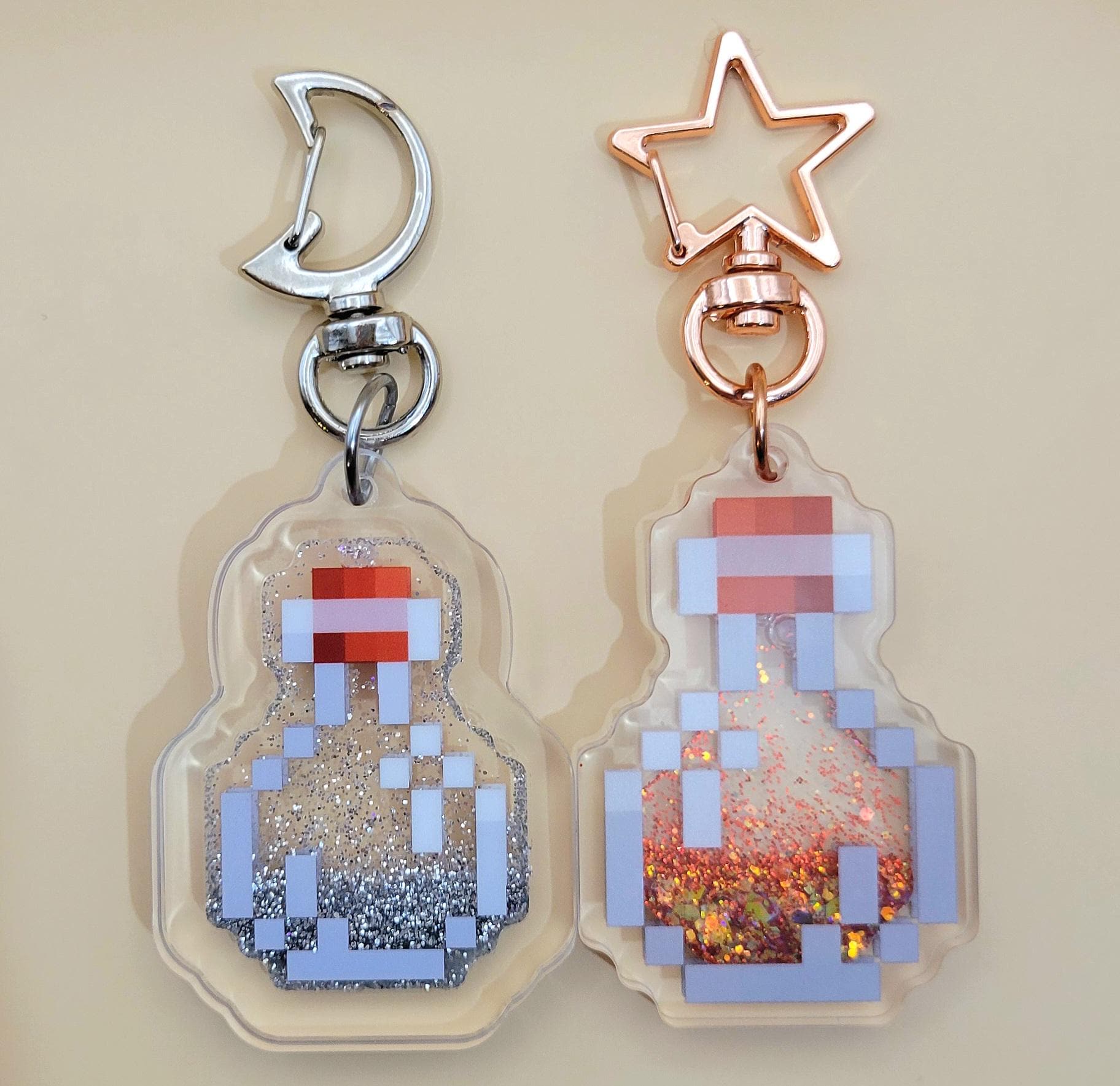 MC Potion Glitter Quicksand Shaker Keychain - Etsy