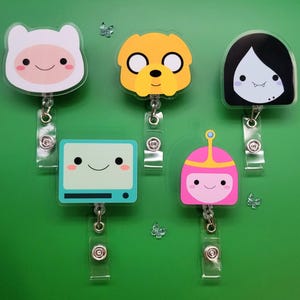 Adventure Time Cartoon inspired Retractable Badge Reel