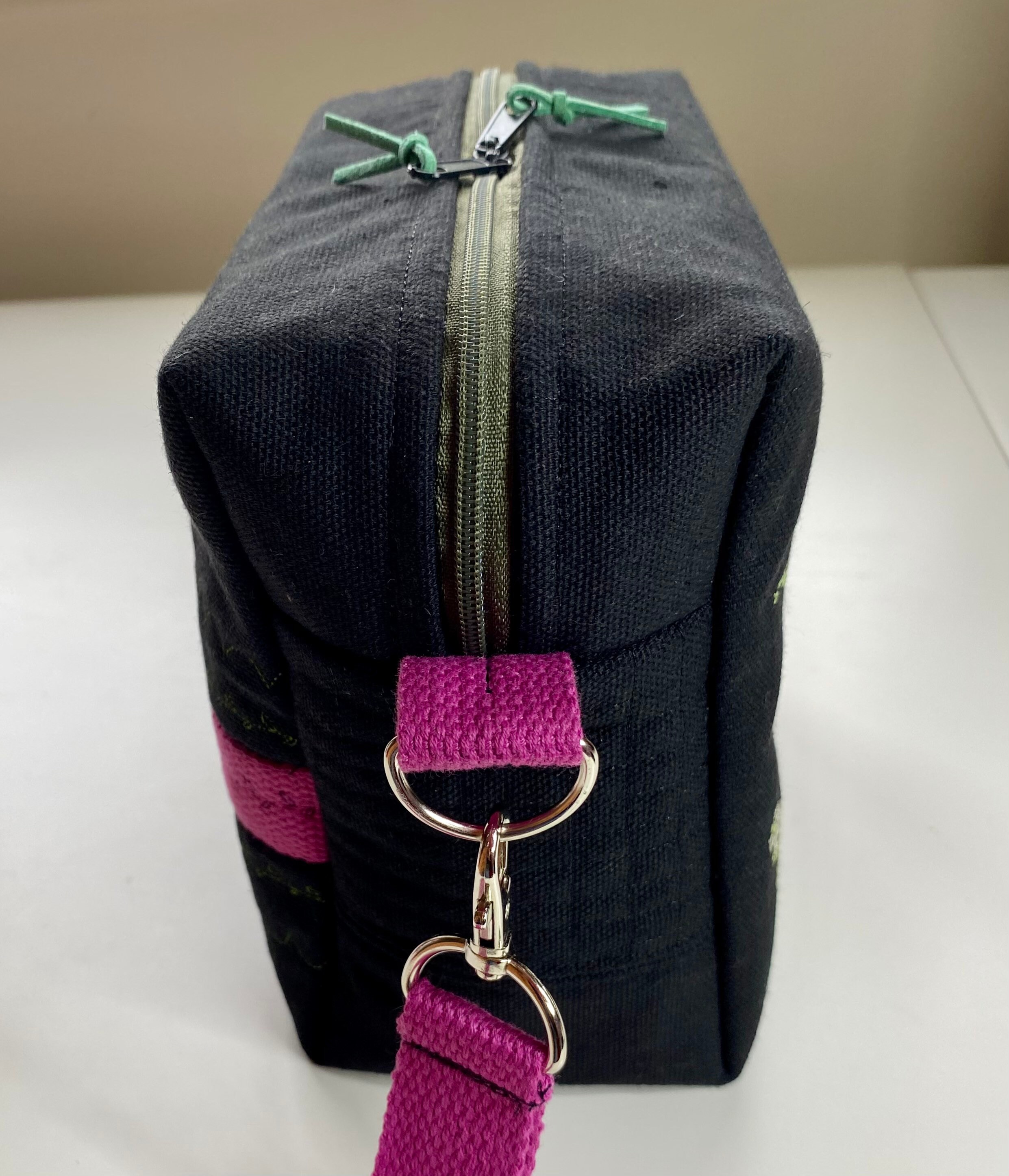 Soft Zipper Cosmetic Bag. Embroidery Roses Makeup Bag. Black Etsy