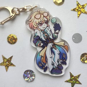 honkai star rail aventurine double sided acrylic charm/keychain