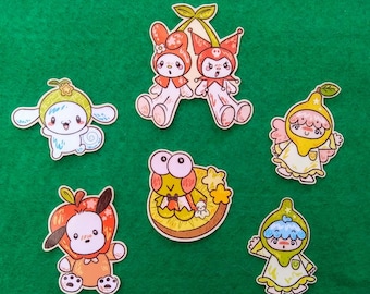 Stickers imperméables kawaii sur le thème des amis, mascotte d'amis
