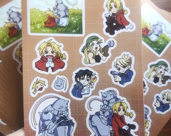 Feuille d'autocollants mat imperméable à l'eau sur le thème de l'anime fmab