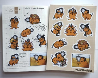 Adorable feuille d'autocollants orange mat imperméables pour chien