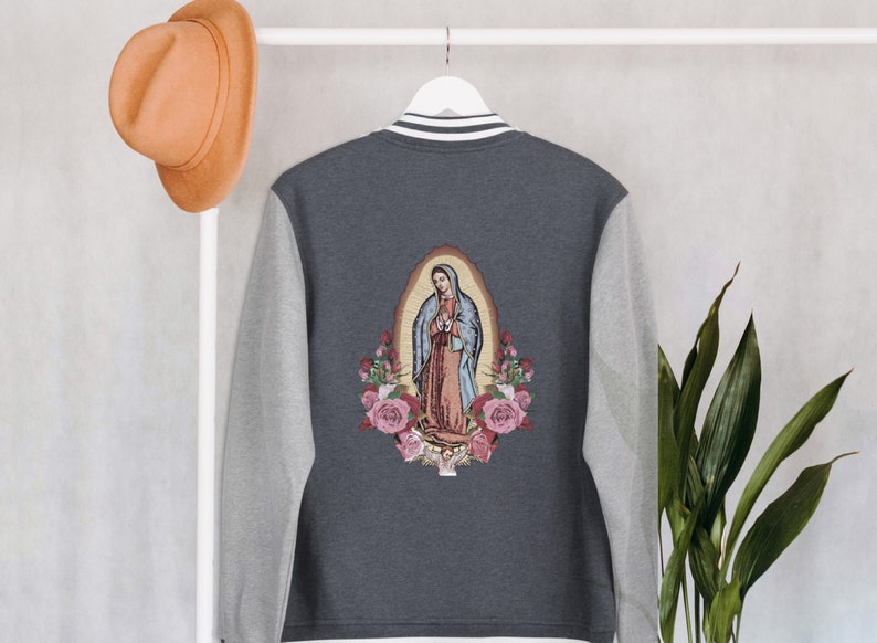 Our Lady of Guadalupe Letterman Jacket La Virgen Virgin Etsy