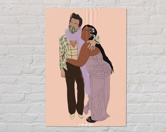 Harry Styles and Lizzo Grammy's 2021 Illustration (Digital Print)