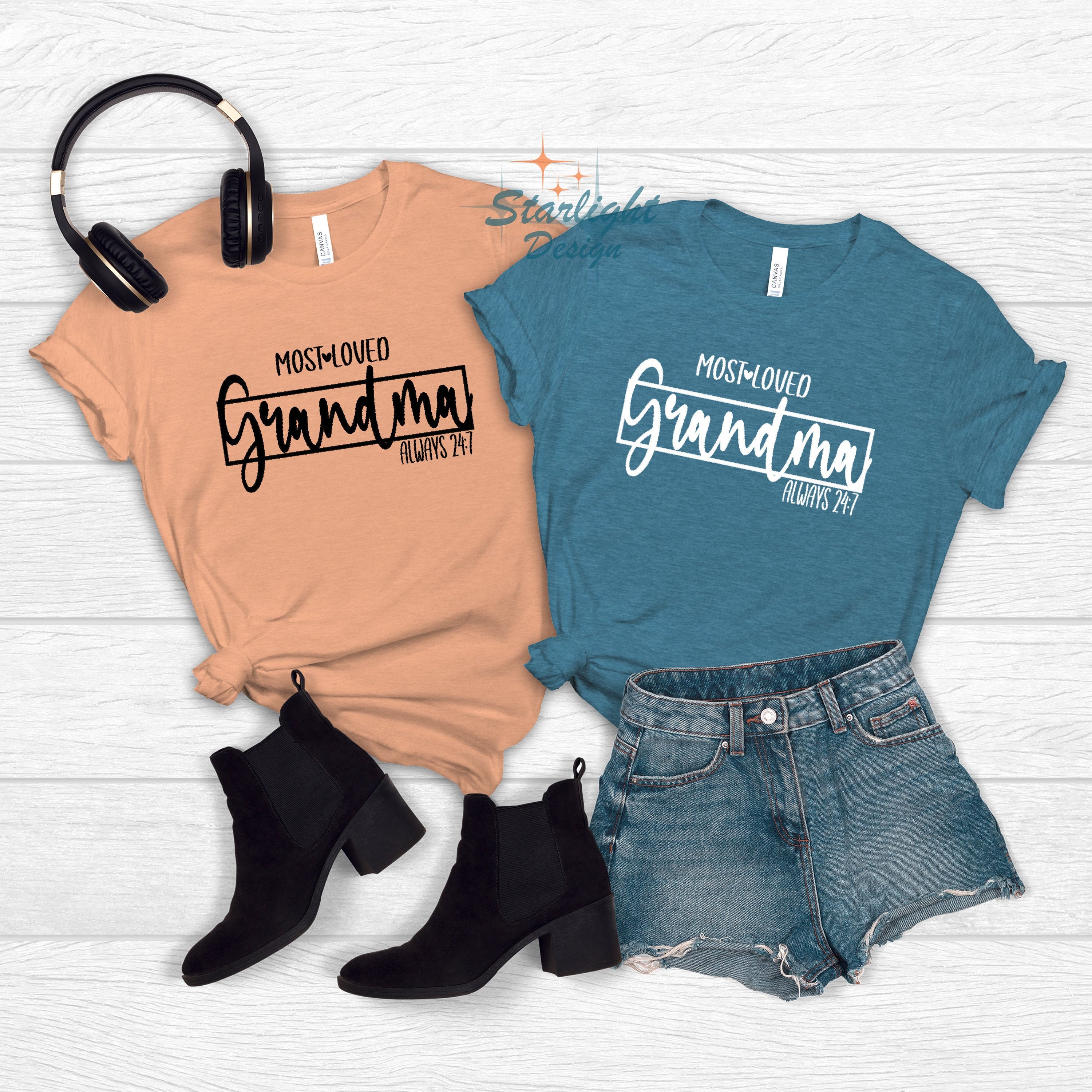 Most Loved Grandma Tshirt Grandma Tshirt Mom Life Shirt Etsy
